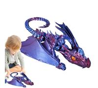 Flexible Movable - Dragon, Printed | Mystery Dragon Fidget Toy, Articulated Winged Dragon, Crystal Dragon Fidget Toy, Executive Desk Decorations, Mythical