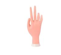 Flexible Movable Soft Plastic Hand for Fake Nail Art Starter Training, Right Hand Model plus 5 Finger Model For Acrylic, Gel & Nail Art, Bendable Right hand Flexible
