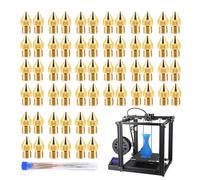 Flexible Nozzles with Tools, Brass Nozzles, 70 Pieces Nozzles for 3D Printer, 70 Pieces for 3D Printer, 0.2-1.0mm Mk8 Extruder, Brass Nozzles Kit