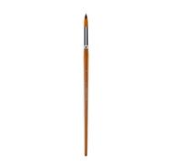 Flexible Nylon Bristle Artist Brush for Acrylic, Round Front 18 | Wooden Handle for Artists Comfortable Long Handle for Canvas Techniques Studio Grade Flexible Nylon Bristle