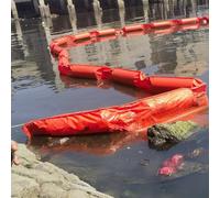 Flexible Oil Containment Boom for Water Surface, Rivers, Lakes, Oceans - Reusable Solid Floating Debris Fence, Easy to Use, 20m Length, 45cm Height