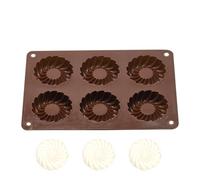 Flexible Oven Cream - Round Chocolate Sheet, Reusable Baking Pan with 6 Cavities | Creative Dessert Shape for Sweets, Muffins, Pudding, Soaps, Crafts, Food Food, M