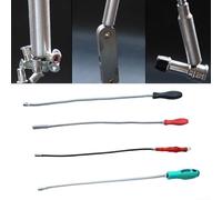 Flexible Pickup Tool with Strong Magnet Rod and Bendable Stainless Steel Shaft, Anti-Slip Rubber Handle for Automotive and Household Object Recovery (C)