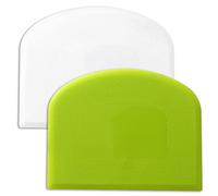 Flexible Plastic Dough Cutter Scraper Kitchen Tool for Baking Bread Cake Decoration Pizza Pastry Butter Cream Smoother Shape Spatulas Bakeware Home Using Premium Food Grade (Set of Green & White)