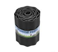 Flexible Plastic Lawn Edging Border Fence for Garden Path, Flower Bed & Grass Control - 10 cm Height x 9 m Length, Black, Ground-Level Installation(15CM*9M)