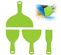 Flexible Plastic Paint, 4Pcs Set Flexible Scraper Tool, Plastic Scraper, Filler Tool, Plastic Scraper Tool, Plastic Putty Knife Set for Decals, Wallpaper, Baking, Wall and Car Putty Green