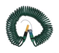 Flexible Plastic Retractable Water Hose with Quick Connect and Adjustable Spray Head Designed for Garden Watering and Car Washing, Tap Connector, Available in 3 Lengths (15M)
