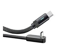 Flexible Power Supply Cable USB C to USB Charging Cable 100W Power Bend Design for Car Home Offices Use Right Corner Type with LED Light