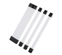 Flexible Power Supply Sleeved Cable 18AWG Extension Set 1x24Pin/1x4+4 CPU /2x6+2Pin PCIE GPU Cord 30cm Set