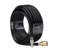 Flexible Pressure Washer Hose 3/8 Inch with Swivel Quick Disconnect, Synthetic Rubber and Steel Braid, Black(20M)
