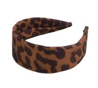 Flexible Published Elastic Headpiece Soft Substance Wide Hair Band for Various Hairstyles Modern Margay Print Hairband