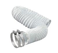 Flexible PVC 3 Metre Ducting & 2 x Hose Clamp Clips for 100mm, 4 Inch Extractors
