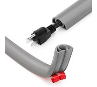 Flexible PVC Cable Duct 1/3/5M - Self-Adhesive Base Cable Bridge for Power Cords, LAN, TV & Extension Cables - Non-Slip Floor & Wall Mount Cable Protector with 3 Channels - Black