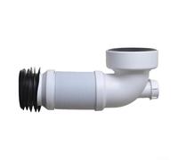 Flexible PVC Curved Toilet Connector, 110mm Adjustable Sewage Pipe Extender with Steel Wire Skeleton, 90-Degree Bend Drainage Fitting for UK Standard Soil Pipes, Quick Push-Fit Ins