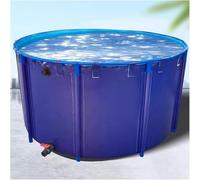 Flexible PVC Fish Pond With Steel Frame Portable Durable Above Ground Round Outdoor Fish Pond Pool Foldable Canvas Liners For Koi Holding Tank Water Storage,A,1.5 * 0.8m