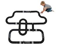 Flexible PVC Road Puzzle Track Pieces,Flexible Expressway Circuit Set Toy,Waterproof Indestructible Modular Puzzle Car Highway Tracks for Kids, Gift for Outdoor Indoor