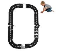 Flexible PVC Road Puzzle Track Pieces,Flexible Expressway Circuit Set Toy,Waterproof Indestructible Modular Puzzle Car Highway Tracks for Kids, Gift for Outdoor Indoor