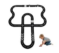Flexible PVC Road Puzzle Track Pieces,Flexible Expressway Circuit Set Toy,Waterproof Indestructible Modular Puzzle Car Highway Tracks for Kids, Gift for Outdoor Indoor
