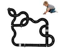 Flexible PVC Road Puzzle Track Pieces,Flexible Expressway Circuit Set Toy,Waterproof Indestructible Modular Puzzle Car Highway Tracks for Kids, Gift for Outdoor Indoor
