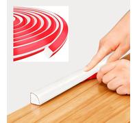 Flexible Quarter Round Molding Trim Self Adhesive, Peel and Stick Rubber Tile Trim Moulding, White, 3 Meters
