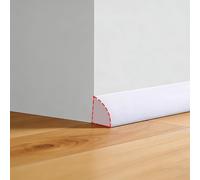 Flexible Quarter Round Molding Trim Self Adhesive, Rubber Caulk Strip Tape Seal Strip for Floor,Bathroom, Bathtub,Tile Edge (White, 2 Meters)