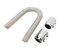 Flexible Radiator Hose, Coolant Radiator Hose Kit 24in Stainless Steel Universal Radiator Hose with Connectors for 1-1/4in 1-1/2in 1-3/4in 1-5/8in Radiator Neck (Silver)