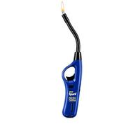 Flexible Refillable Candle Lighter-Long Bendy Nozzle Butane Gas Lighter for Candles, BBQ, Grill, Fireplace & Kitchen - Adjustable Windproof Flame, Safety Lock, Ergonomic Handle, Reusable (Blue)