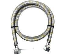 Flexible Reinforced Stainless Steel Gas Hose 1.5m - 21.8mm LH Two-Way Connectors - LPG/Propane Pipe for Caravan, Motorhome, BBQ & Catering