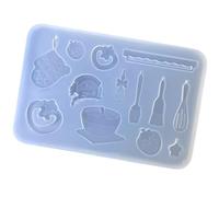 Flexible Resin Mold Small Ornament Mold Baking Theme Silicone Texture for Epoxy and Creative Wall Decorations Baking Supplies