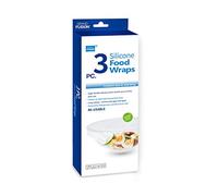 Flexible Reusable Microwave Safe Silicone Food Wraps. Clear BPA Free Cling Films Stretch Twice Their Size Making Air Tight Seals Around Ceramic and Most Plastic Plates and Bowls Preserving Food (3)