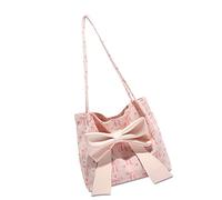 Flexible Ribbed Bag with Modifiable Shoulder Strap Large Storage Space Elegant Bow Detail Excellent for Learners Specialists Shoulder Capacious Multiple Pocket Modern Student Soft Large Capacity