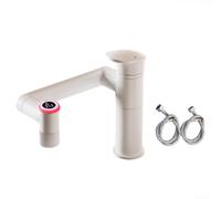 Flexible Rotating Basin Faucet With Real Time Temp Display Dual Spray And Stream Modes Solid Brass Construction Leak Proof Valve Black(white)