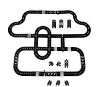 Flexible Rubber Road Puzzle Track Pieces, Expressway Circuit Set Toy, Indestructible Waterproof Modular Puzzle Car Highway Tracks, for Kids Outdoor Indoor 12pcs