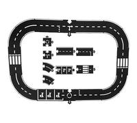 Flexible Rubber Road Puzzle Track Pieces, Flexible Expressway Circuit Set Toy, Christmas Montessori Gift, Indestructible Waterproof Modular Puzzle Car Highway Tracks(16 PCS)