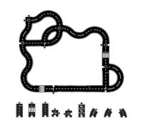 Flexible Rubber Road Puzzle Track Pieces, Flexible Expressway Circuit Set Toy, Indestructible Waterproof Modular Puzzle Car Highway Tracks, Indoor Outdoor Toy Gifts