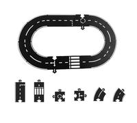 Flexible Rubber Road Puzzle Track Pieces, Flexible Expressway Circuit Set Toy, Indestructible Waterproof Modular Puzzle Car Highway Tracks, Indoor Outdoor Toy Gifts