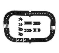 Flexible Rubber Road Puzzle Track Pieces, Flexible Expressway Circuit Set Toy, Indestructible Waterproof Modular Puzzle Car Highway Tracks, Outdoor Indoor Christmas Montessori Gift (16PCS)