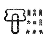 Flexible Rubber Road Puzzle Track Pieces, Flexible Expressway Circuit Set Toy, Waterproof Indestructible Modular Puzzle Expressway Circuit, Montessori for Kids (40pc)