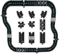 Flexible Rubber Road Puzzle Track Pieces, Modular Puzzle Car Highway Tracks, Waterproof Rubber Puzzle Roads, Indestructible Waterproof, Develop Creativity Imagination, for Outdoor Indoor (24PCS)