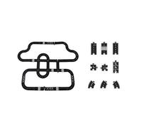 Flexible Rubber Road Puzzle Track Pieces, Waterproof Indestructible Modular Expressway Circuit Set, Flexible Puzzle Car Highway Tracks for Kids Indoor & Outdoor Play (64pcs)