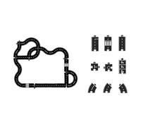 Flexible Rubber Road Puzzle Track Pieces, Waterproof Indestructible Modular Expressway Circuit Set, Flexible Puzzle Car Highway Tracks for Kids Indoor & Outdoor Play (41pcs)