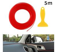 Flexible Rubber Trim Strip 5m for Car Interior Gaps | Scratch for proof silicone, for red accent line, protects door edges, 5m length, fit for most cars