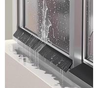 Flexible Rubber Weather Stripping Seal for Doors & Windows Self-Adhesive Drip Cap Rain Deflector Draft Stopper Black Window Weather Bar (3.5m/11.4ft 5.5cm)