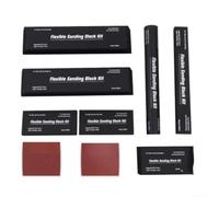 Flexible Sanding Blocks Set 7pcs Made of EVA for Wet and Dry Sanding with Sandpaper Sheets for Automotive and Woodworking Tasks (17pcs)