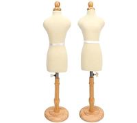 Flexible Sewing Female Dress Form, Mannequin Torso with Stand for Dress Jewelry Display, Height Adjustable From, Solid Wooden Frame (Type 1)