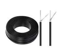 Flexible Shielded Signal and Control Cable, 28-14 AWG single core tinned copper shielded cable 300V PVC black(15m(50ft),18awg)