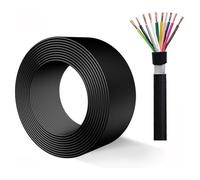 Flexible Shielded Signal and Control Cable, EVV Flexible Drag Chain Power and Control Cable 0.15-2.50mm2 10C 25-100ft(50ft,0.75mm²-10C)