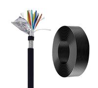 Flexible Shielded Signal and Control Cable, TRVVP FR flexible shielded cable 2-10 cores 0.2mm² copper core 320 feet, suitable for automation(2C-0.2mm²)