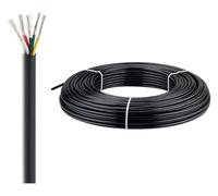 Flexible Shielded Signal and Control Cable, UL2464 5-Core PVC Non-Shielded Control Cable 16-24AWG Black Tinned Copper Flexible(25ft,18AWG-5C)