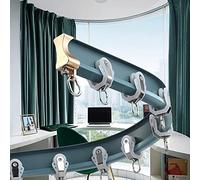 Flexible Shower Curtain Track System - Monorail Side Mount with Hooks Bendable RV & Hospital Room Divider Ceiling/Wall Mount Blue 2.1M/6.9FT Easy Installation